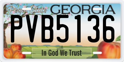 GA license plate PVB5136