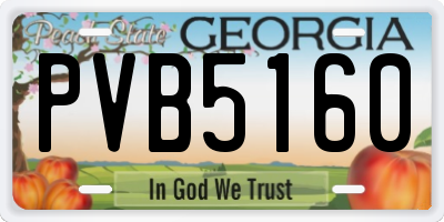 GA license plate PVB5160