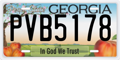 GA license plate PVB5178