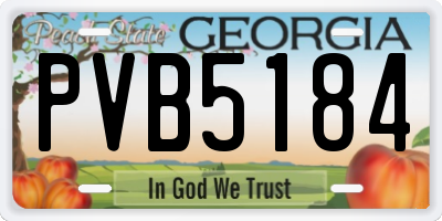 GA license plate PVB5184