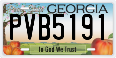 GA license plate PVB5191