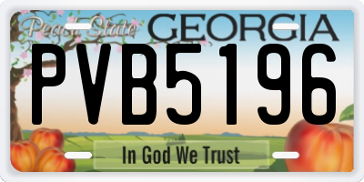 GA license plate PVB5196