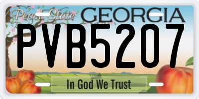 GA license plate PVB5207