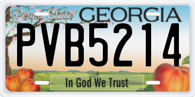 GA license plate PVB5214