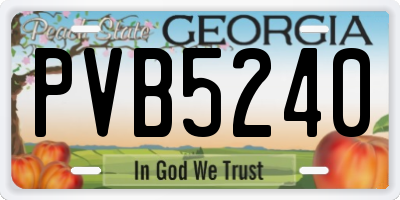 GA license plate PVB5240