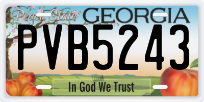 GA license plate PVB5243
