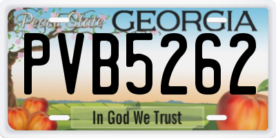 GA license plate PVB5262
