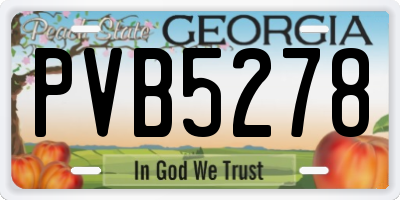 GA license plate PVB5278