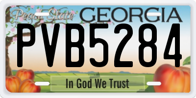 GA license plate PVB5284
