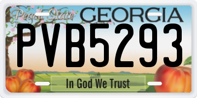GA license plate PVB5293