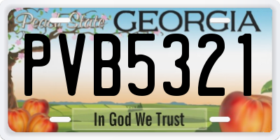 GA license plate PVB5321