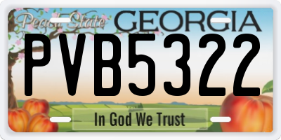 GA license plate PVB5322