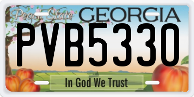 GA license plate PVB5330