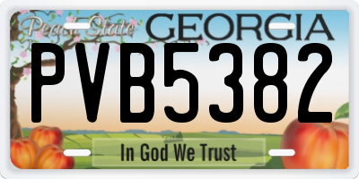 GA license plate PVB5382