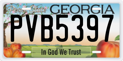 GA license plate PVB5397