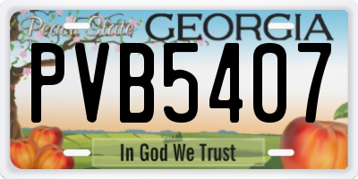 GA license plate PVB5407