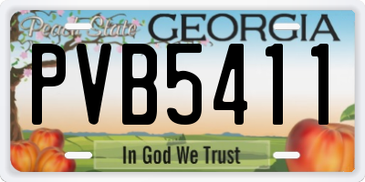GA license plate PVB5411