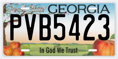 GA license plate PVB5423