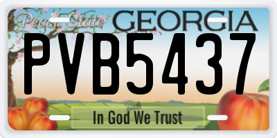 GA license plate PVB5437