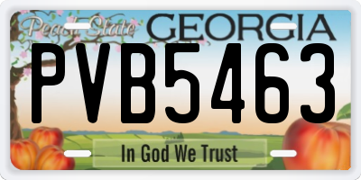 GA license plate PVB5463