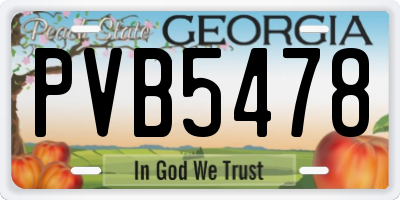 GA license plate PVB5478