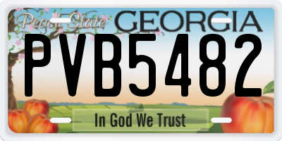 GA license plate PVB5482