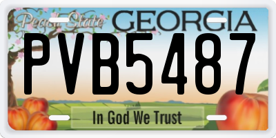 GA license plate PVB5487