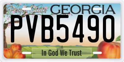 GA license plate PVB5490