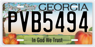 GA license plate PVB5494