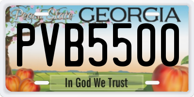 GA license plate PVB5500