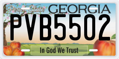 GA license plate PVB5502