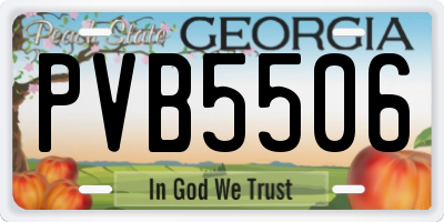 GA license plate PVB5506