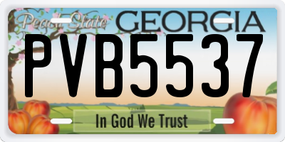 GA license plate PVB5537