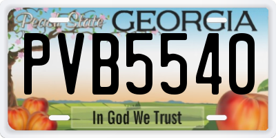 GA license plate PVB5540