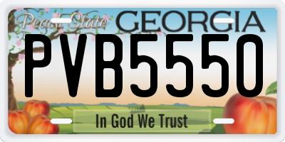GA license plate PVB5550