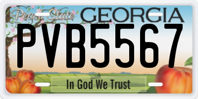 GA license plate PVB5567