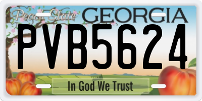 GA license plate PVB5624
