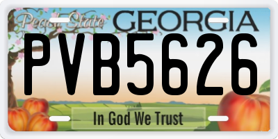 GA license plate PVB5626