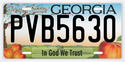 GA license plate PVB5630