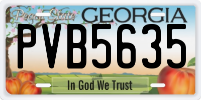 GA license plate PVB5635
