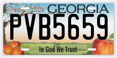 GA license plate PVB5659