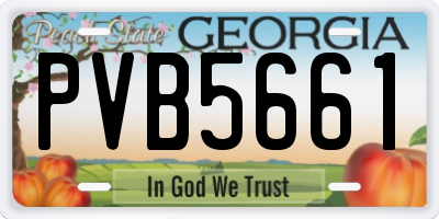 GA license plate PVB5661