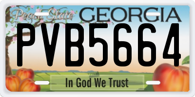 GA license plate PVB5664