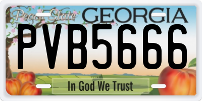 GA license plate PVB5666