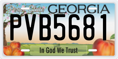 GA license plate PVB5681