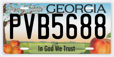 GA license plate PVB5688