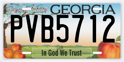 GA license plate PVB5712