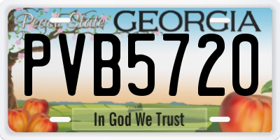 GA license plate PVB5720