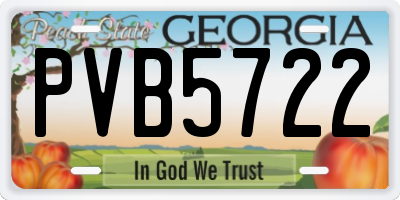 GA license plate PVB5722