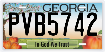 GA license plate PVB5742